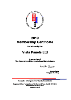 association of composite door manufacturers certificate
