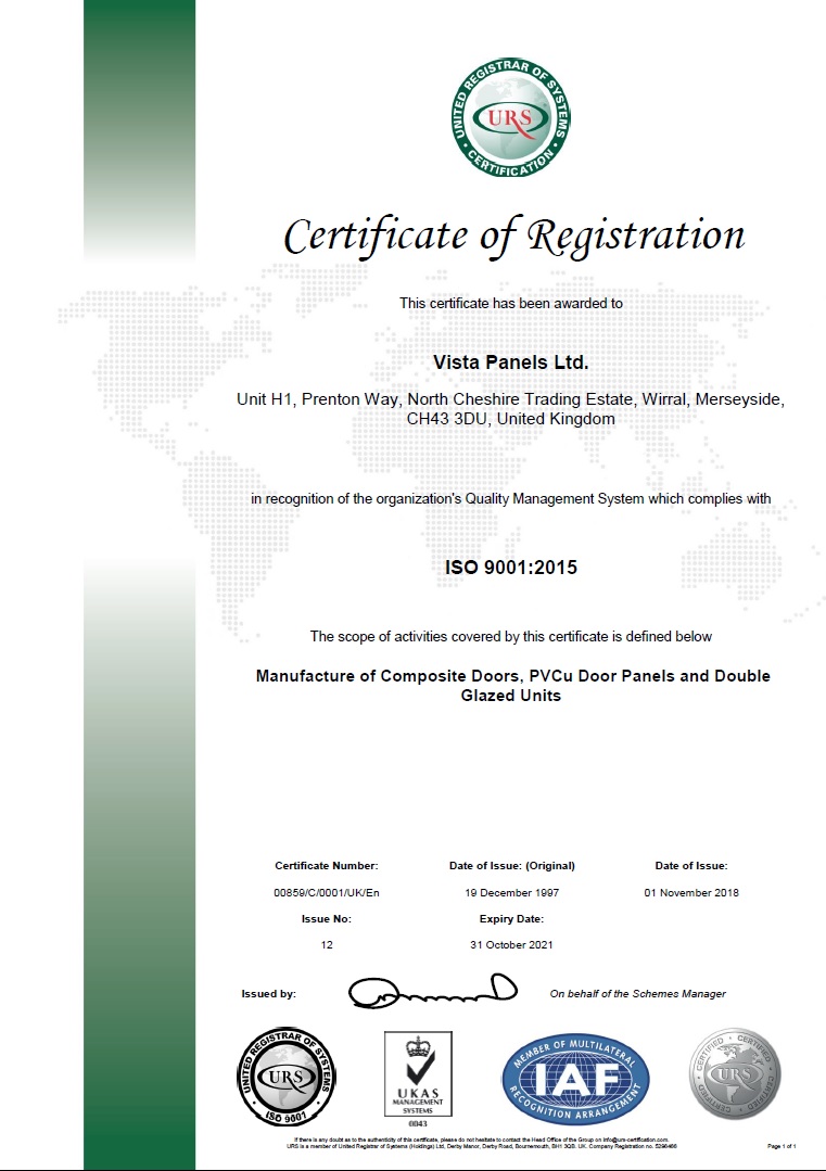 ISO 9001:2015 test certificate