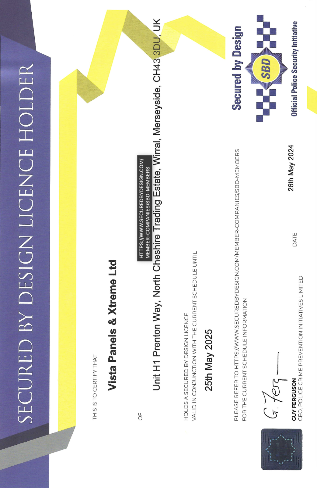 secured by design certificate